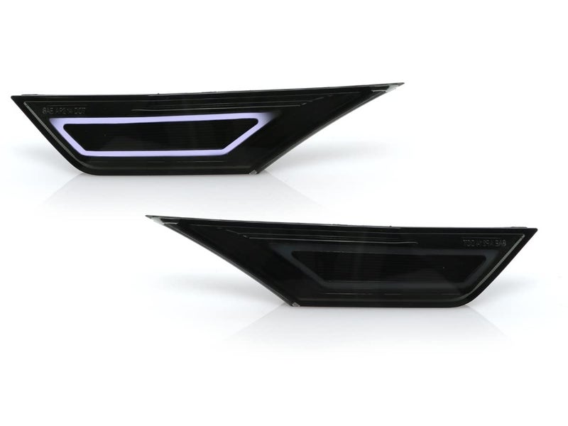 USR UNIQUE STYLE RACING DEPO civic side markers911 Carrera Style LED Light Bar Smoke Front Bumper Sidemarker Lamp comp with 20162021 Honda Civic Coupe Sedan Hatchback All Models10thGen White LED