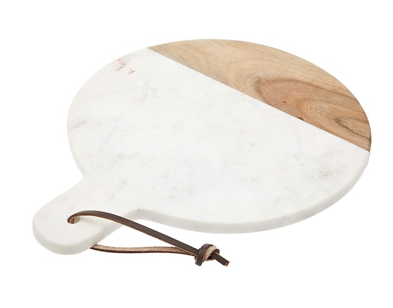 Godinger Godinger Cheese Board Cutting Board for Cheeses Breads Meats  Veggies Wood  Marble 15X12 