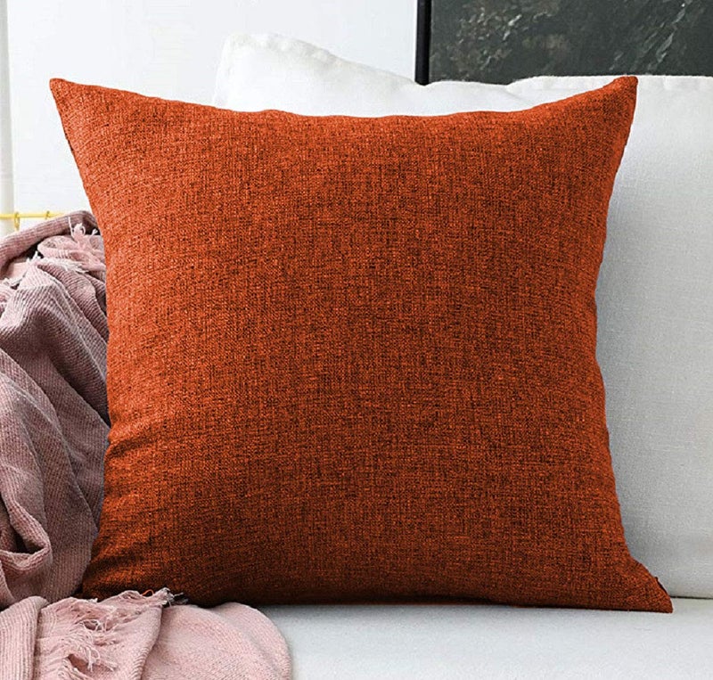 Khooti Jute Cushion Cover | 24x24 | Orange | Set of 2 | Throw Pillow Cover for Couches, Chairs, Sofas, Beds, Coffee Tables, Living Rooms, Bedrooms, Modern Boho Design - Image 4