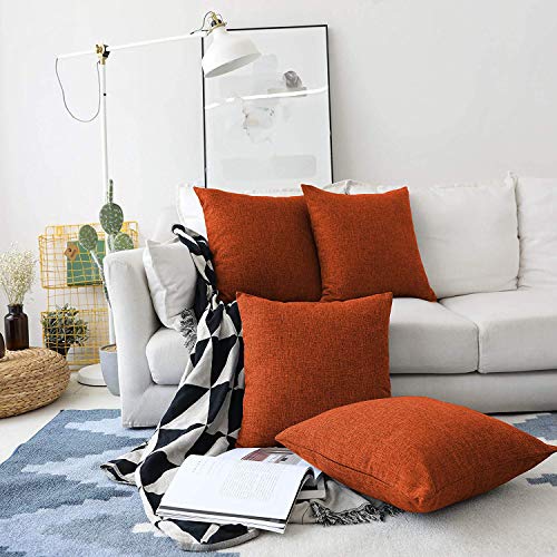 Khooti Jute Cushion Cover | 24x24 | Orange | Set of 2 | Throw Pillow Cover for Couches, Chairs, Sofas, Beds, Coffee Tables, Living Rooms, Bedrooms, Modern Boho Design - Image 3