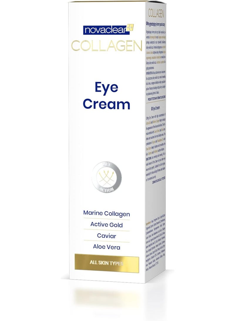 Novaclear Collagen Eye Cream 15ml – Anti-Aging Under Eye Treatment with Marine Collagen, Caviar & Gold - Image 3
