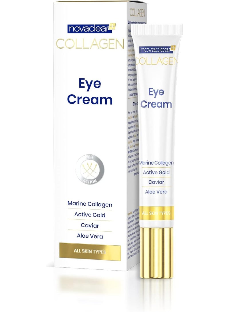 Novaclear Collagen Eye Cream 15ml – Anti-Aging Under Eye Treatment with Marine Collagen, Caviar & Gold - Image 2