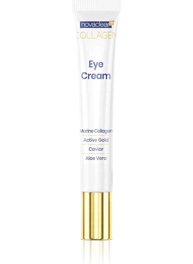 Novaclear Collagen Eye Cream 15ml – Anti-Aging Under Eye Treatment with Marine Collagen, Caviar & Gold - Image 1