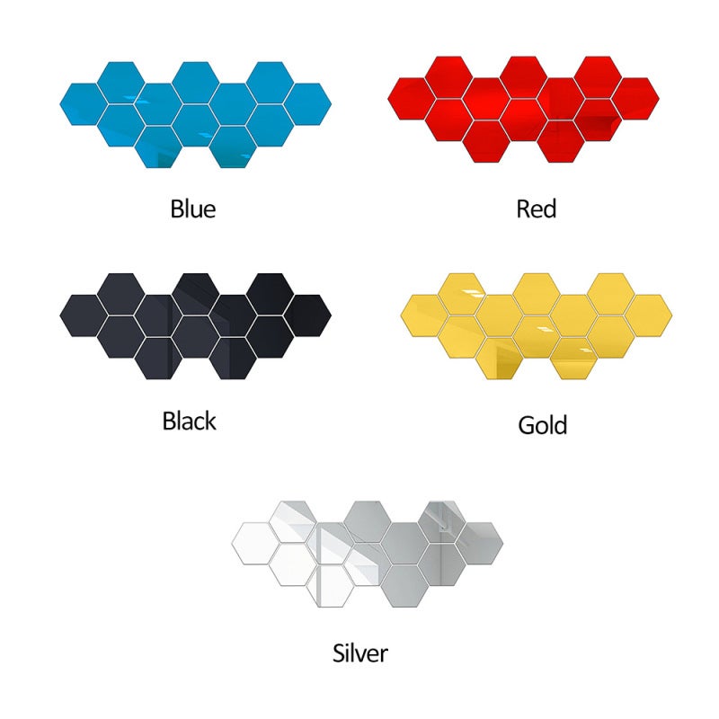 Self Adhesive Hexagon Reflective Mirror Wall Sticker - Durable Acrylic Material Gold Type 4 for Home Interior Decor & Daily Use - Image 2