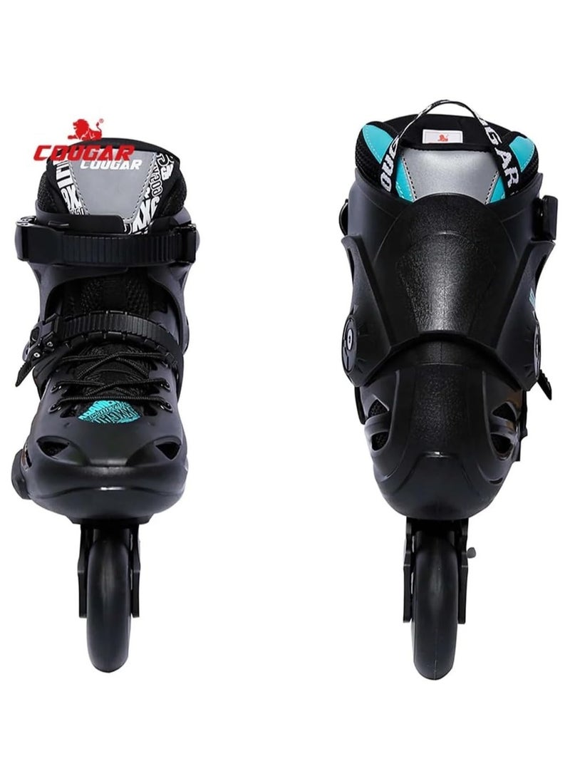 COUGAR Roller Skate Shoe Cougar Model 509 For Adult Adjustable Roller Skates with 4 Illuminating Pu Wheels, Outdoors and Indoors Roller Blades for Boys Girls Beginners Color : Black Size : 38 - pzsku/Z47627307ADB8FE96E20BZ/45/_/1716215521/ba6de373-b923-44e1-9cca-151376e439c5