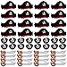 Legigo 48 Pcs Funny Pirate Party Set Include 16 Pirate Hats 16 Eye Patches 16 Inflatable Swords for Pirate Party Cosplay Caribbean Dress Accessories - Image 2
