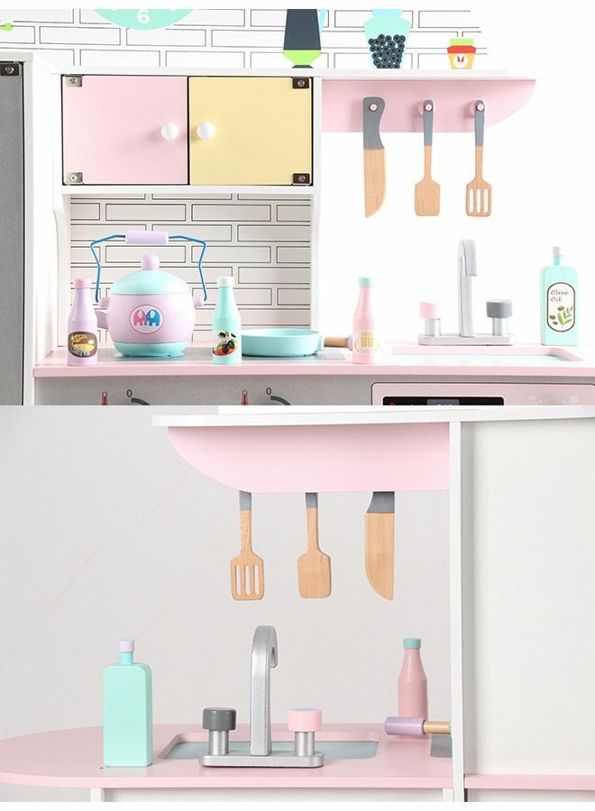 JSAITOYS Early Educational Children  Wooden Kitchen Toys Pretend Play Set - Image 4