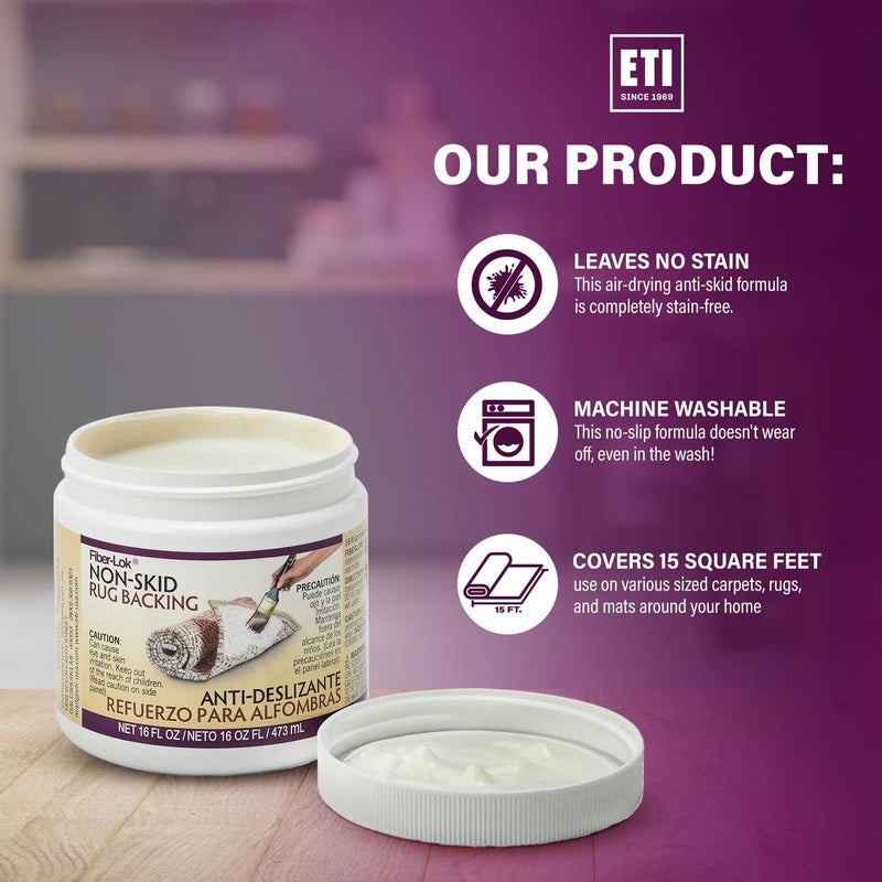 ETI Fiber-Lok Non-Skid Rug Backing - 16 oz for Enhanced Rug Safety - Image 2