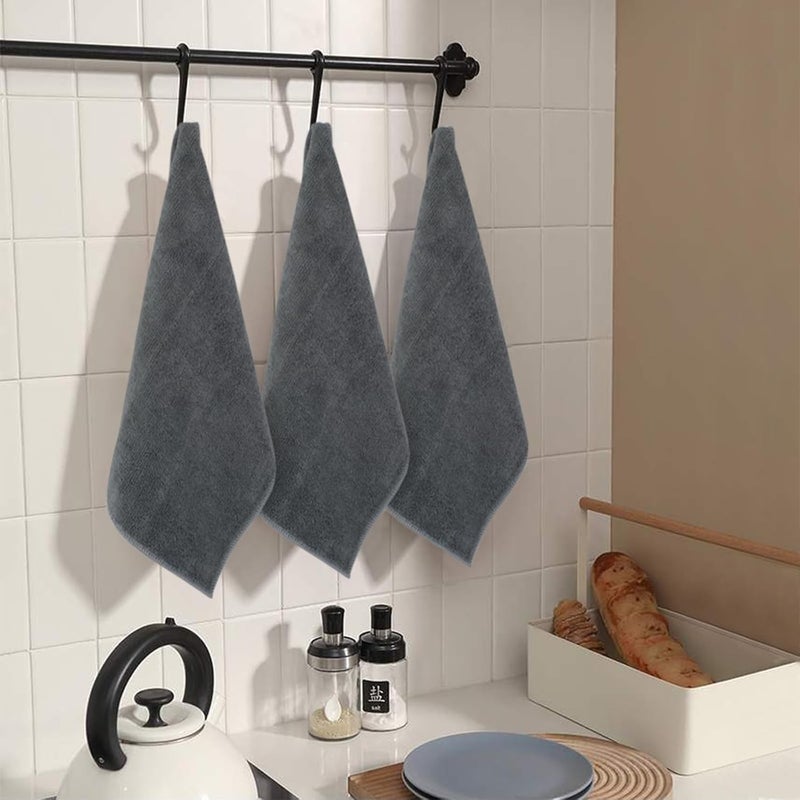 Sinland Microfiber Rag Absorbent Cleaning Cloth Kitchen Dish Cloth Quick Dry Streak Free Dish Rags Glass Cloths 12inchx12inch 20 Pack Grey - Image 5