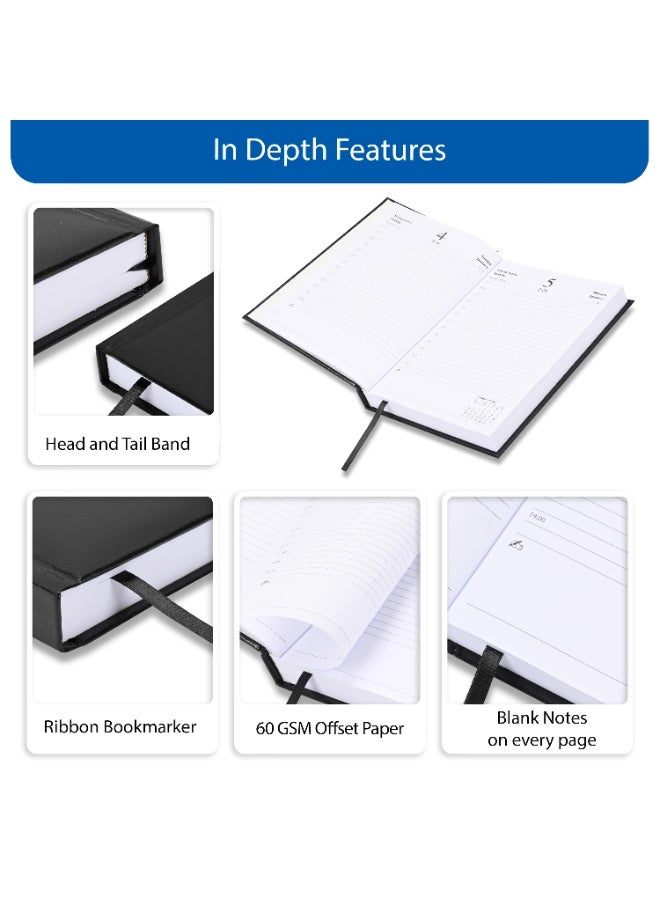 FIS 2026 Diary, Russian A5 Diary Size(148x210mm), Hard Cover Vinyl Materials, 1 Side Padded, Russian & English Language, 60gsm White Paper, Black Color-FSDIRU0126BK - Image 5