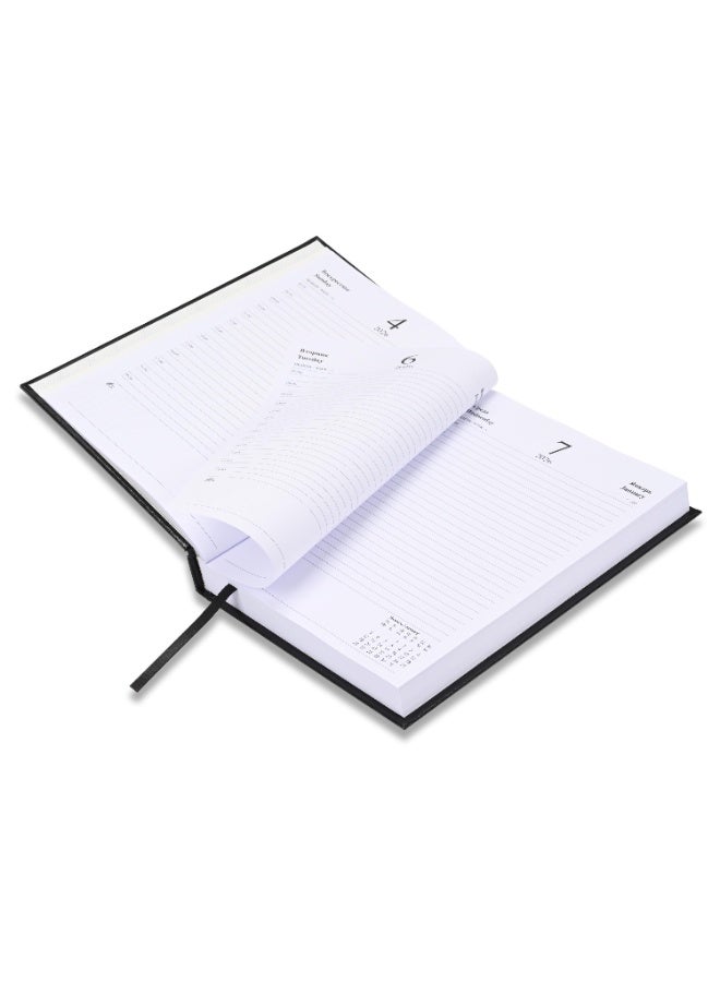 FIS 2026 Diary, Russian A5 Diary Size(148x210mm), Hard Cover Vinyl Materials, 1 Side Padded, Russian & English Language, 60gsm White Paper, Black Color-FSDIRU0126BK - Image 4