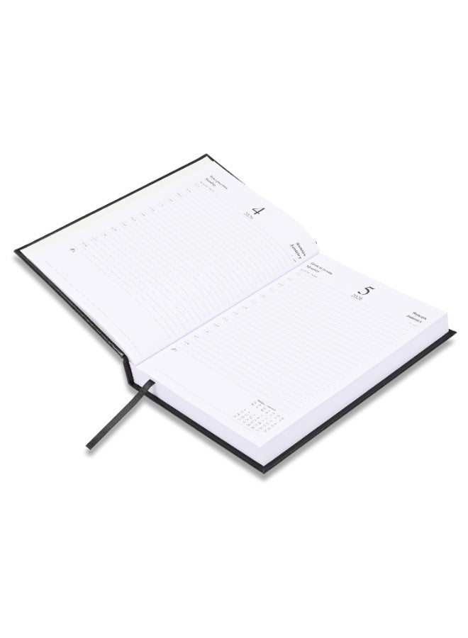 FIS 2026 Diary, Russian A5 Diary Size(148x210mm), Hard Cover Vinyl Materials, 1 Side Padded, Russian & English Language, 60gsm White Paper, Black Color-FSDIRU0126BK - Image 2