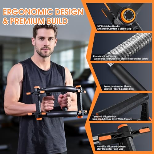 kisnbld Twister Arm Trainer, Adjustable 20-70lbs Push-Up & Arm Strength Equipment, Ergonomic Non-Slip Grip, Spring Resistance Home Gym for Men Women - Image 4