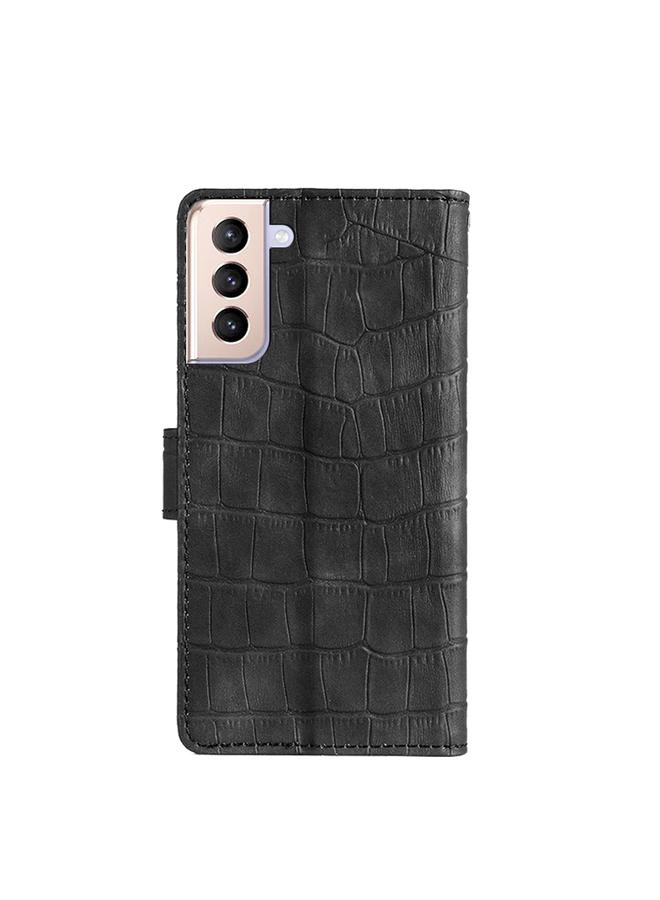 إيروريكس جراب لهاتف Samsung Galaxy S21+ 5G بملمس جلد التمساح مع مشبك مغناطيسي وغطاء جلدي PU أفقي مع حامل وفتحات للبطاقات ومحفظة - Image 3