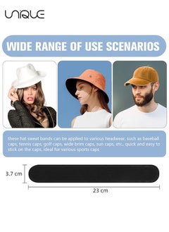 Unique 20 Pcs Black Hat Sweat Protector Sweat Pads Hat Cleaner Disposable Collar Protector Sweat Pads Neck Liner Pads Hat Sweat Pad Prevent Sweat Stains Stay Dry  - Image 2