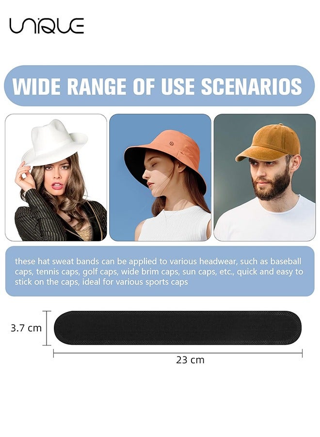 Unique 20 Pcs Black Hat Sweat Protector Sweat Pads Hat Cleaner Disposable Collar Protector Sweat Pads Neck Liner Pads Hat Sweat Pad Prevent Sweat Stains Stay Dry - Image 2