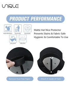 Unique 20 Pcs Black Hat Sweat Protector Sweat Pads Hat Cleaner Disposable Collar Protector Sweat Pads Neck Liner Pads Hat Sweat Pad Prevent Sweat Stains Stay Dry  - Image 4