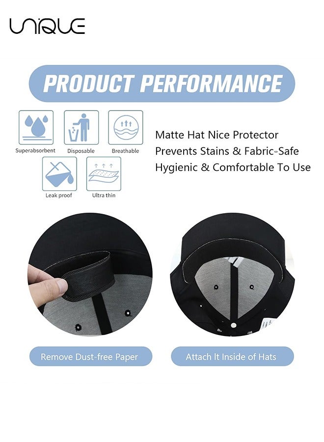 Unique 20 Pcs Black Hat Sweat Protector Sweat Pads Hat Cleaner Disposable Collar Protector Sweat Pads Neck Liner Pads Hat Sweat Pad Prevent Sweat Stains Stay Dry - Image 4