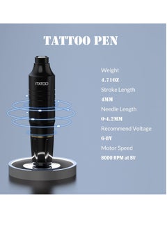 ITATOO ITATOO Tattoo Gun for Beginners Cartridge Tattoo Machine Kit with Tattoo Inks Power Supply Tattoo Pen Kit WTK164(Black)  - Image 2