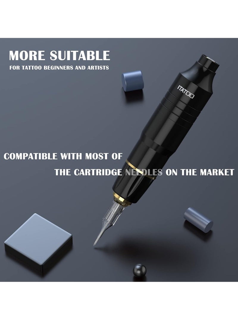 ITATOO - ITATOO Tattoo Gun for Beginners Cartridge Tattoo Machine Kit with Tattoo Inks Power Supply Tattoo Pen Kit WTK164(Black) - Image 1