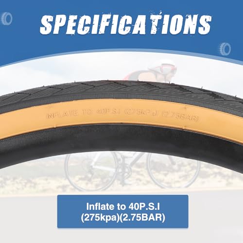 WEEROCK 700C Bike Tire 2 Pack 700 X 35C (37-622) Gravel Bicycle Tires Brown Wall Side with Inner Tube for Road Bicycle Foldable Replacement Tyres - Image 3