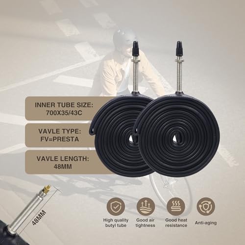 WEEROCK 700C Bike Tire 2 Pack 700 X 35C (37-622) Gravel Bicycle Tires Brown Wall Side with Inner Tube for Road Bicycle Foldable Replacement Tyres - Image 4