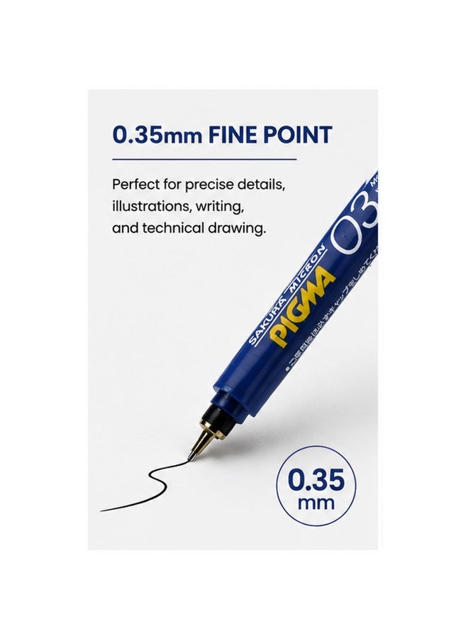 SAKURA Pigma Fineliner Pen ESDK03#49, 0.3 mm, Black, Pigment Ink, 1 pen for journaling - Image 2