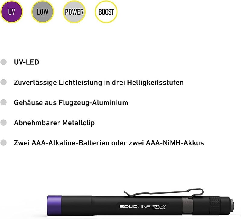Ledlenser Solidline ST4 UV Black Flashlight - Image 2