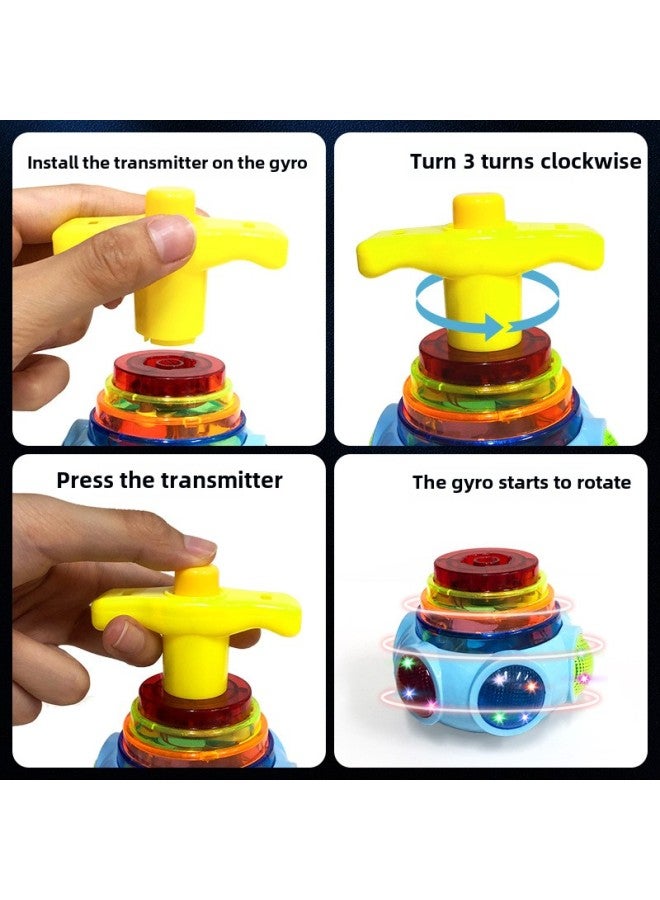 Children's Boys And Girls Decompression Toys Luminous Gyroscope Internet Celebrity TikTok Same Style Night Market Children's Toys-Color:Light Ejection Gyro (powder) Bag  - Image 4