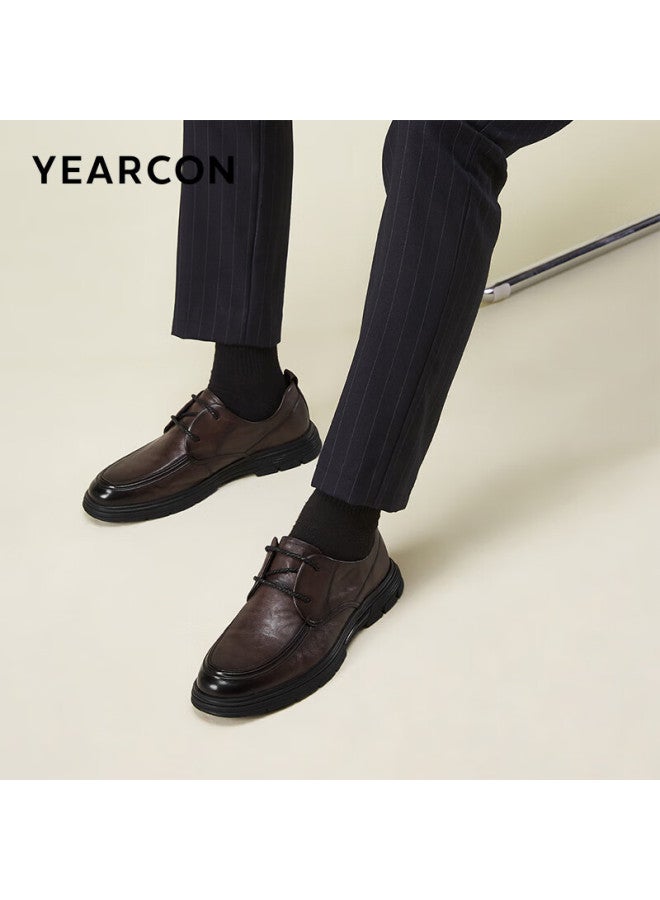 YEARCON Yierkang Men's Spring Business Casual Shoes Lace-up Derby Shoes Office Shoes Wedding Shoes 54281w Brown 40 - Image 2
