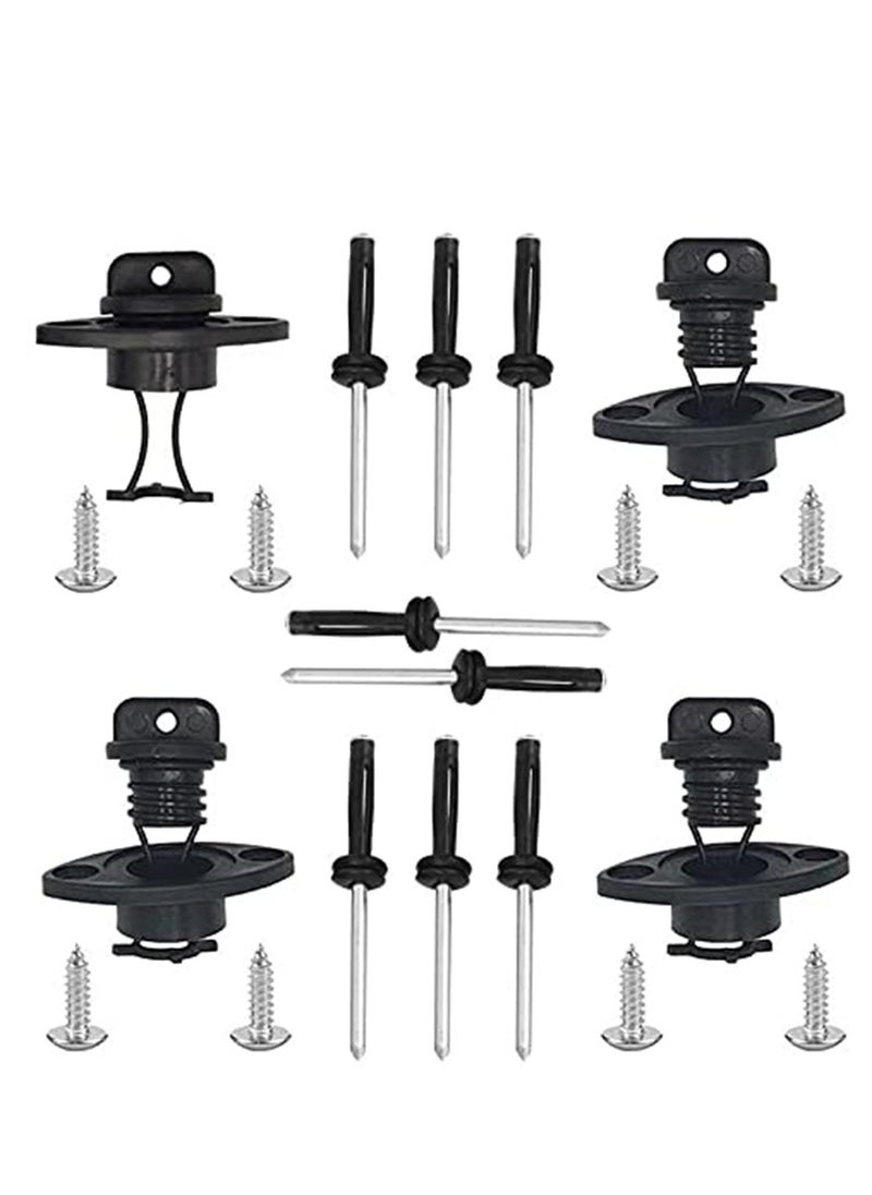 SYOSI Kayak Drain Plug Kit Boat Scupper Plugs Thread Bung for Kayak Canoe Boat with Screws Hardware, Drain Stoppers Fits Most Kayak Canoe  - Image 3