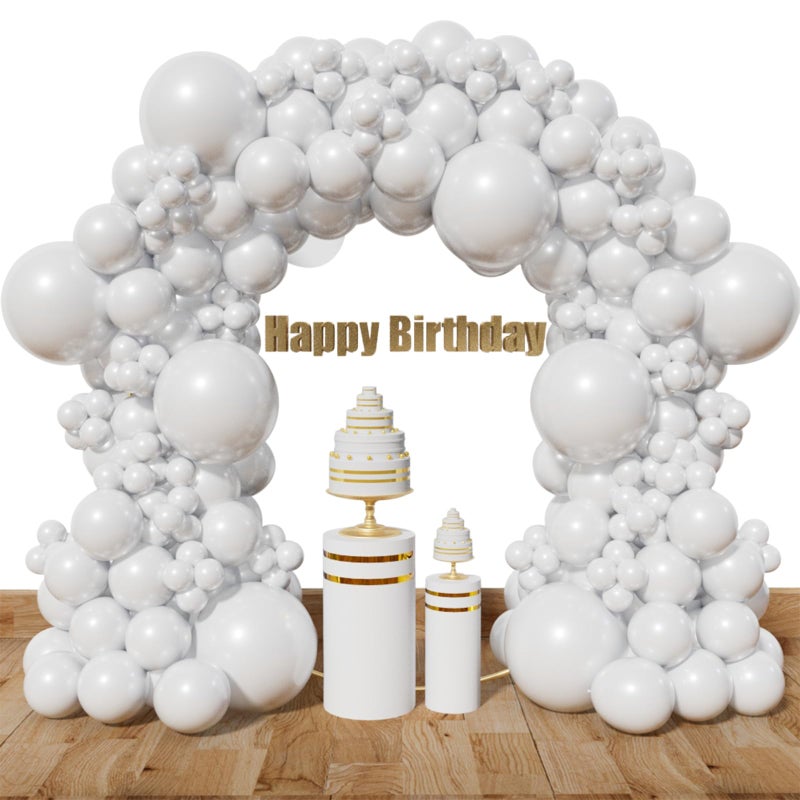 KAWKALSH White Balloon Arch Kit 111Pcs 18 12 5 Inch Latex Party Balloons Garland for Birthday Baby Shower Wedding Engagement Anniversary Christmas Party Decorations - Image 3