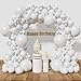 KAWKALSH White Balloon Arch Kit 111Pcs 18 12 5 Inch Latex Party Balloons Garland for Birthday Baby Shower Wedding Engagement Anniversary Christmas Party Decorations - Image 2