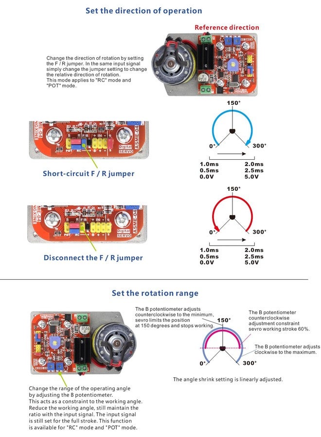 DIYmall ASME-05B 380kg.cm RC Servo High-Power High-Torque 300 Degree Servo Steering Gear DC 12-24V Large Robotic Manipulator for RC Car Robot - Image 4