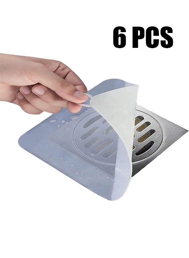 6 Pcs 15x15 CM Silicone Floor Drain Cover for Tub&Kitchen&Bathroom, Sewer Anti-Odor Mat, Deodorizing Drain Plugs, Floor Drain Smell Stopper - Image 1