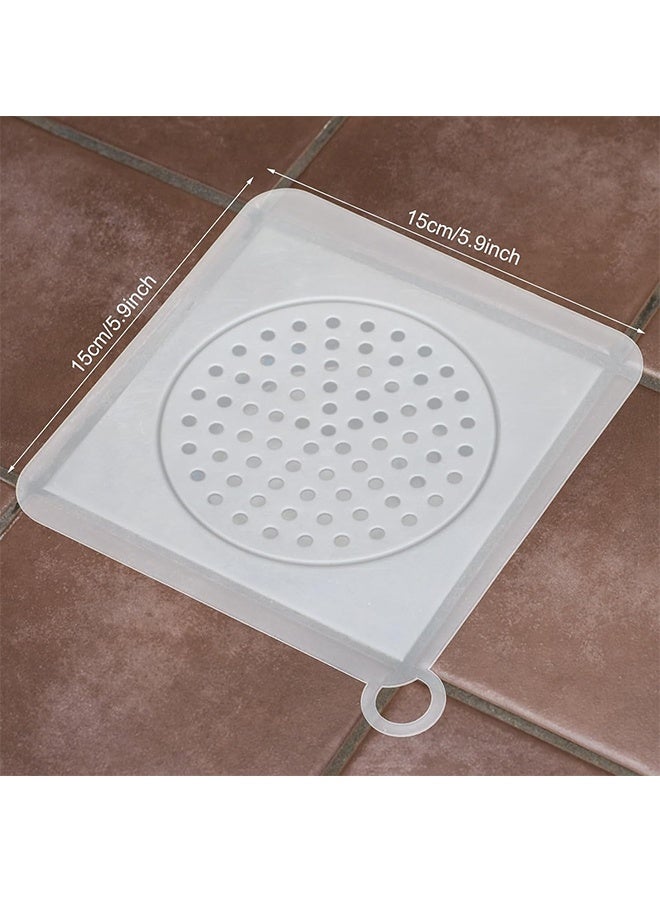 6 Pcs 15x15 CM Silicone Floor Drain Cover for Tub&Kitchen&Bathroom, Sewer Anti-Odor Mat, Deodorizing Drain Plugs, Floor Drain Smell Stopper - Image 2