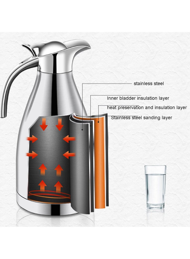 TOMSHOO قارورة حرارية من الفولاذ المقاوم للصدأ سعة 68 أونصة، ترمس معزول، زجاجة فراغ مزدوجة الجدران، احتفاظ بالحرارة لمدة 12 ساعة واحتفاظ بالبرودة لمدة 24 ساعة للمشروبات (أحمر) - Image 2