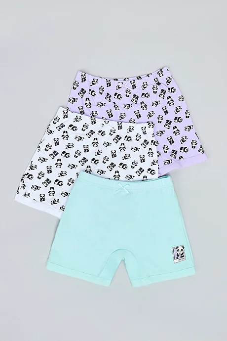 أر أند بي 3 Pack Printed Long Shorts