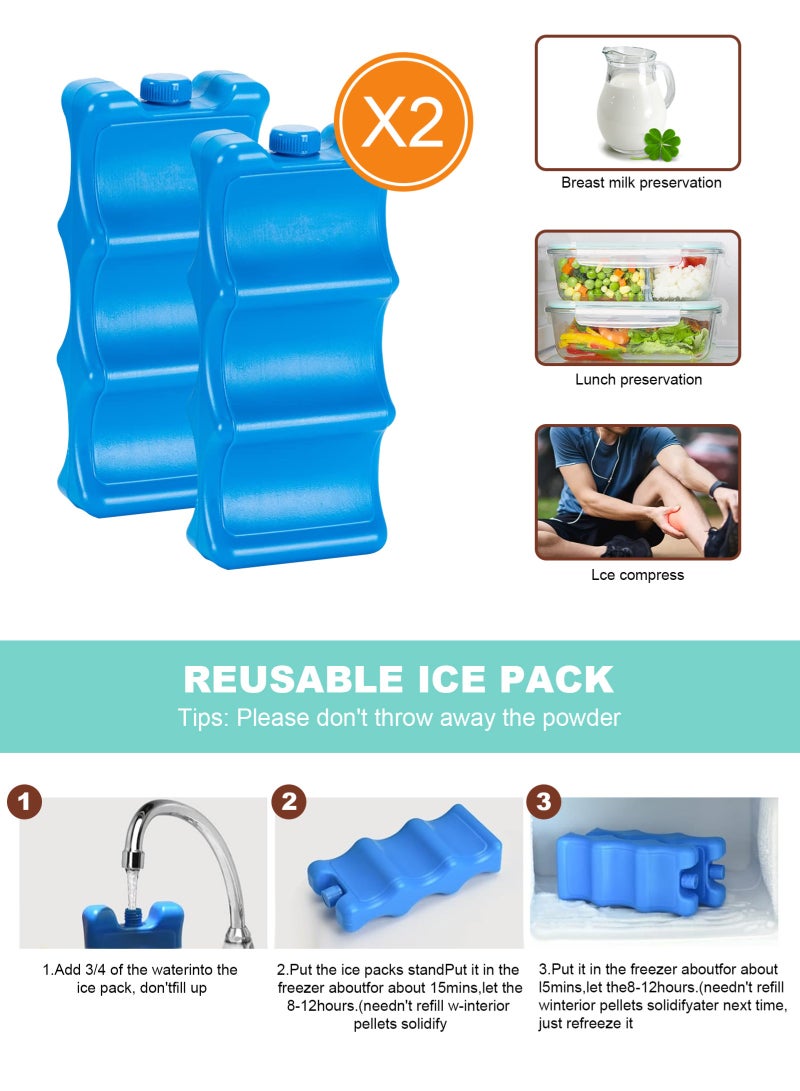 URbazaar Breastmilk Cooler Bag with Ice Pack Fits 6 Baby Bottles Up to 9 Ounce, Insulated Baby Bottle Tote Bags, Double Layer Waterproof Leak-Proof with Shoulder Strap for Nursing &Working Mom  - Image 4