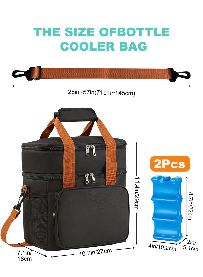 URbazaar Breastmilk Cooler Bag with Ice Pack Fits 6 Baby Bottles Up to 9 Ounce, Insulated Baby Bottle Tote Bags, Double Layer Waterproof Leak-Proof with Shoulder Strap for Nursing &Working Mom  - Image 2