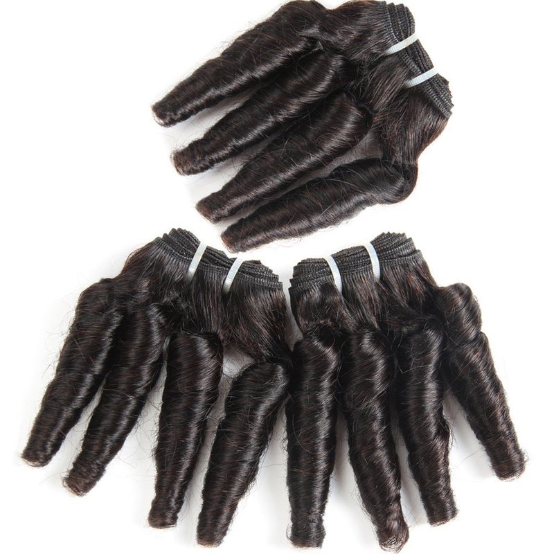 Molefi Brazilian Funmi Hair 3 Bundles burmese curly bundles human hair Short Curly Weave 9A Unprocessed Brazilian Human Hair Extensions 100gpc Full Head Natural Color 10 12 14