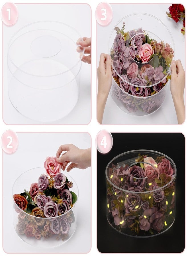 SOVQUEST 3 PCS Acrylic Clear Cake Stand Round 6 Inch 8 Inch 10 Inch Cake Display Stand with Lid Fillable Tier Cylinder Box for Wedding Birthday Baby Shower Party (Round) - Image 4