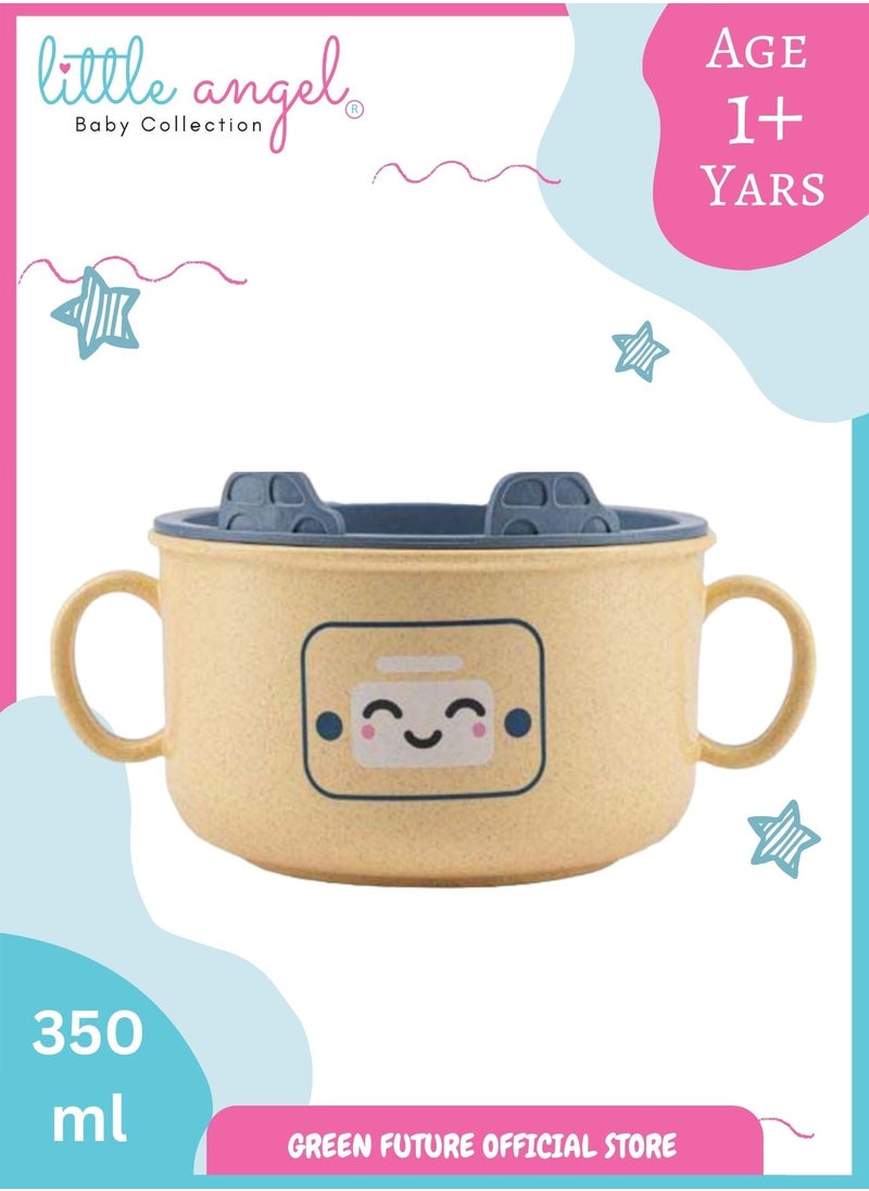 Little Angel Kids Feeding Bowl With Handle - Yellow  - Image 1