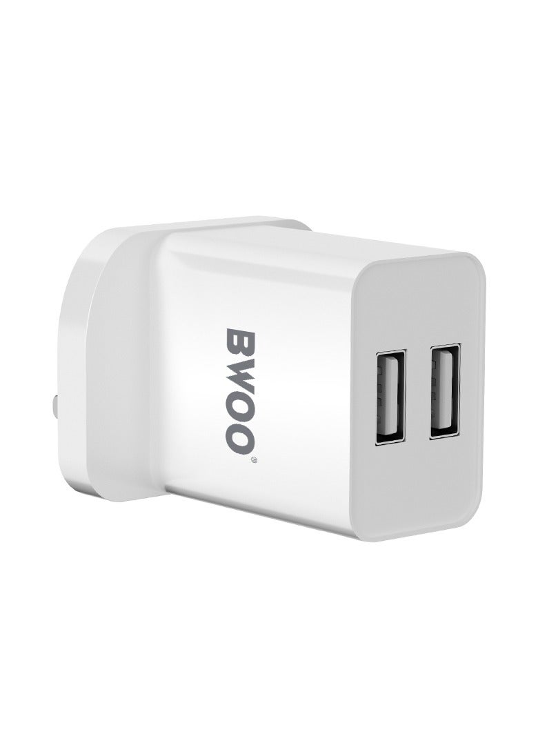 BWOO 2.4A Dual Port Uk Wall Charger - Image 2