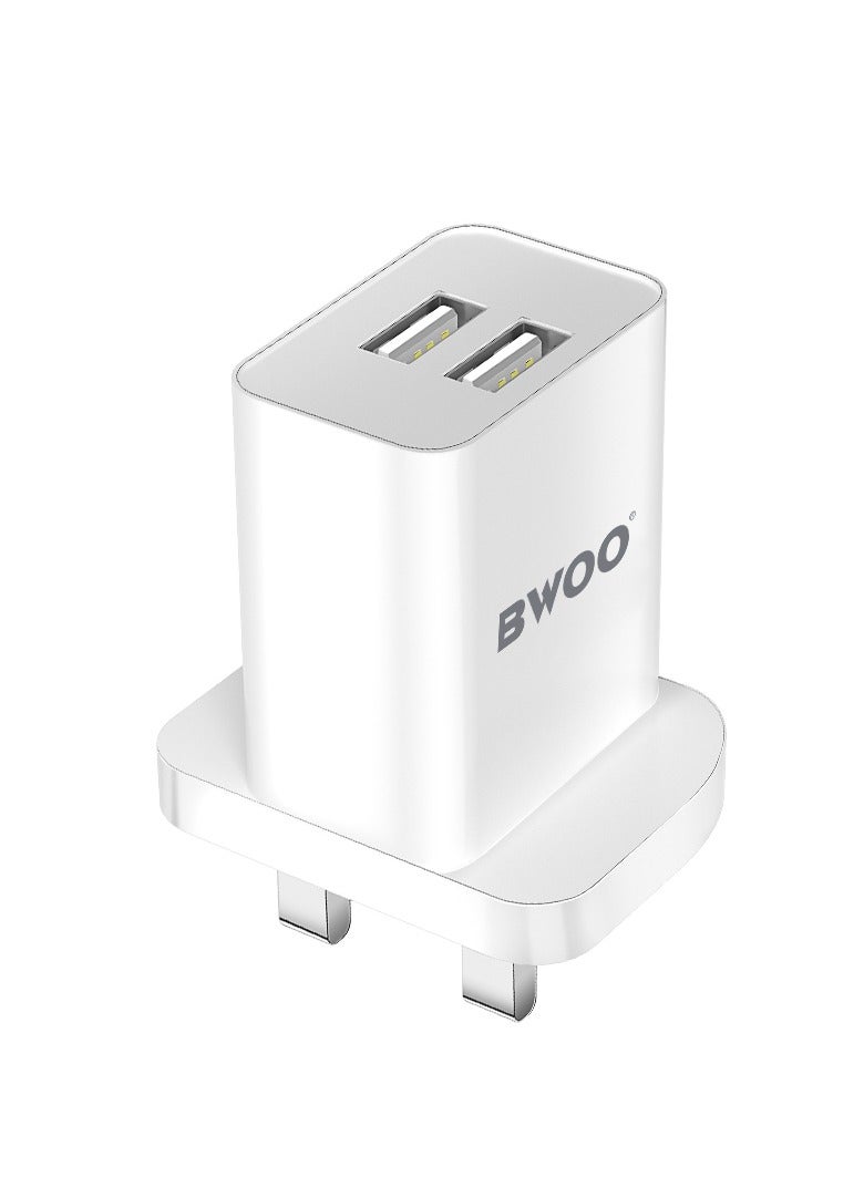 BWOO 2.4A Dual Port Uk Wall Charger - Image 1