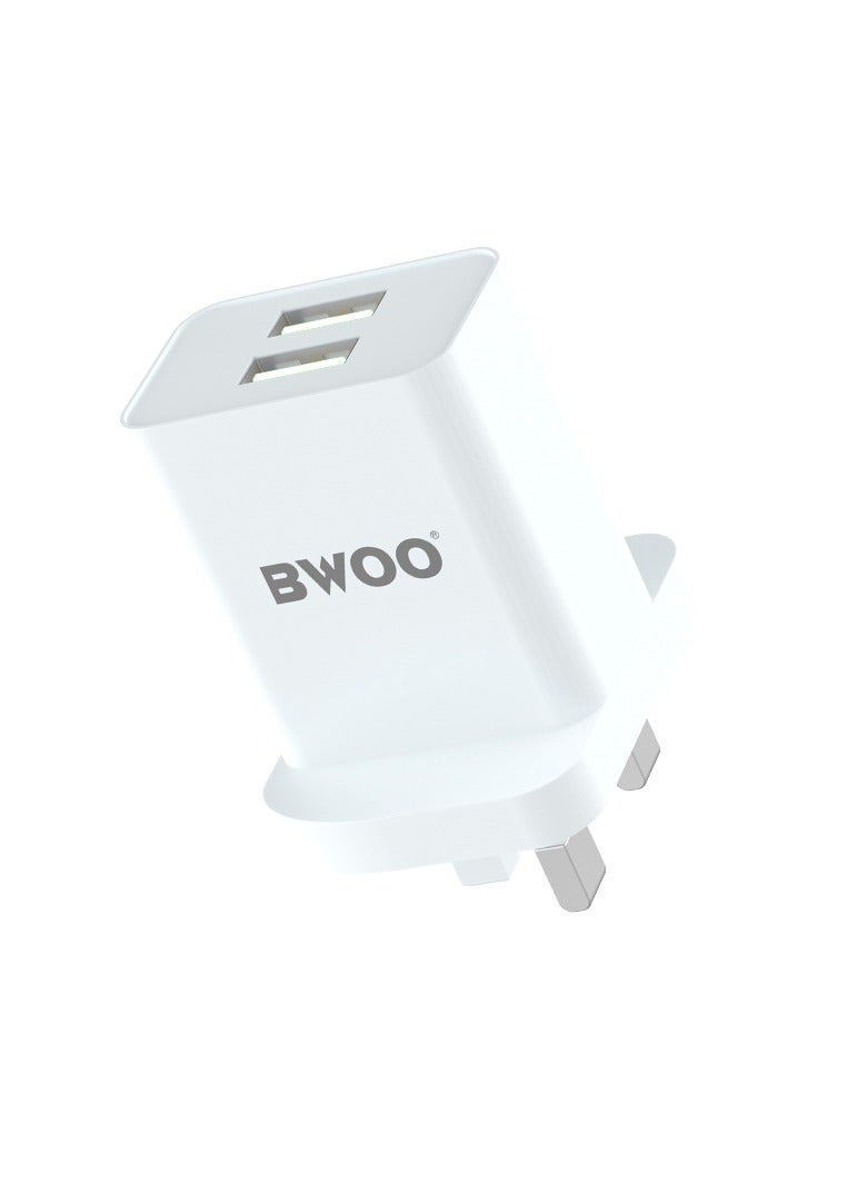 BWOO 2.4A Dual Port Uk Wall Charger - Image 3