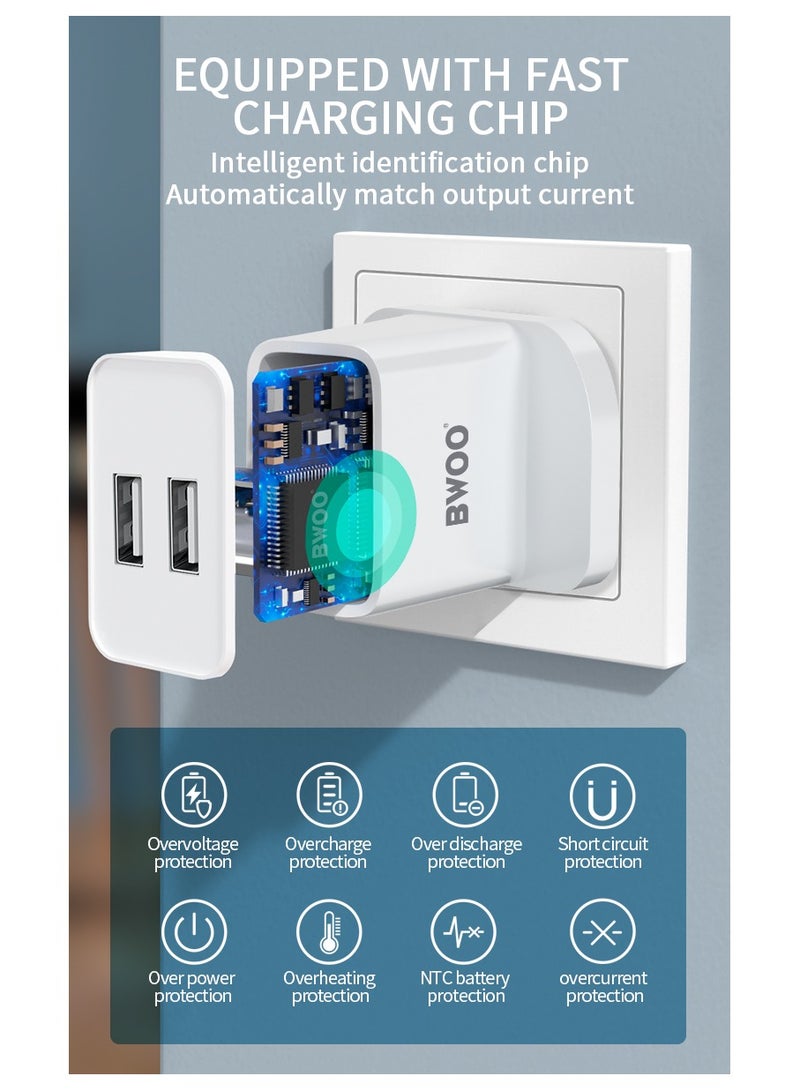 BWOO 2.4A Dual Port Uk Wall Charger - Image 5