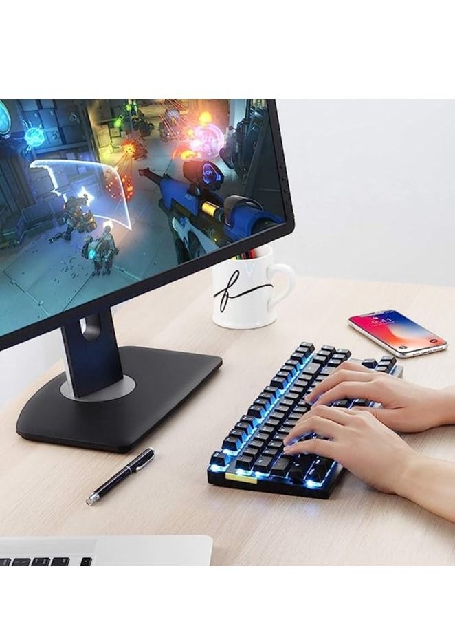 Motospeed - Motospeed 2.4GHz Wireless/USB Wired Mechanical Keyboard GK82 87Keys Led Backlit Red Switches Type-C Gaming Keyboard for Gaming and Typing,Compatible for Mac/PC/Laptop(Black) - Image 1