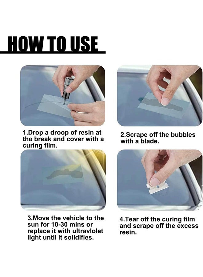 Windshield Crack Repalr for Glass Crack Repair Adhesive, 2025 Upgrade Windshield Repair Kit, Multifunctional Cracks Gone Glass Repair Fluid for Fixing Chips, Window Crack Repair Kit - Image 5