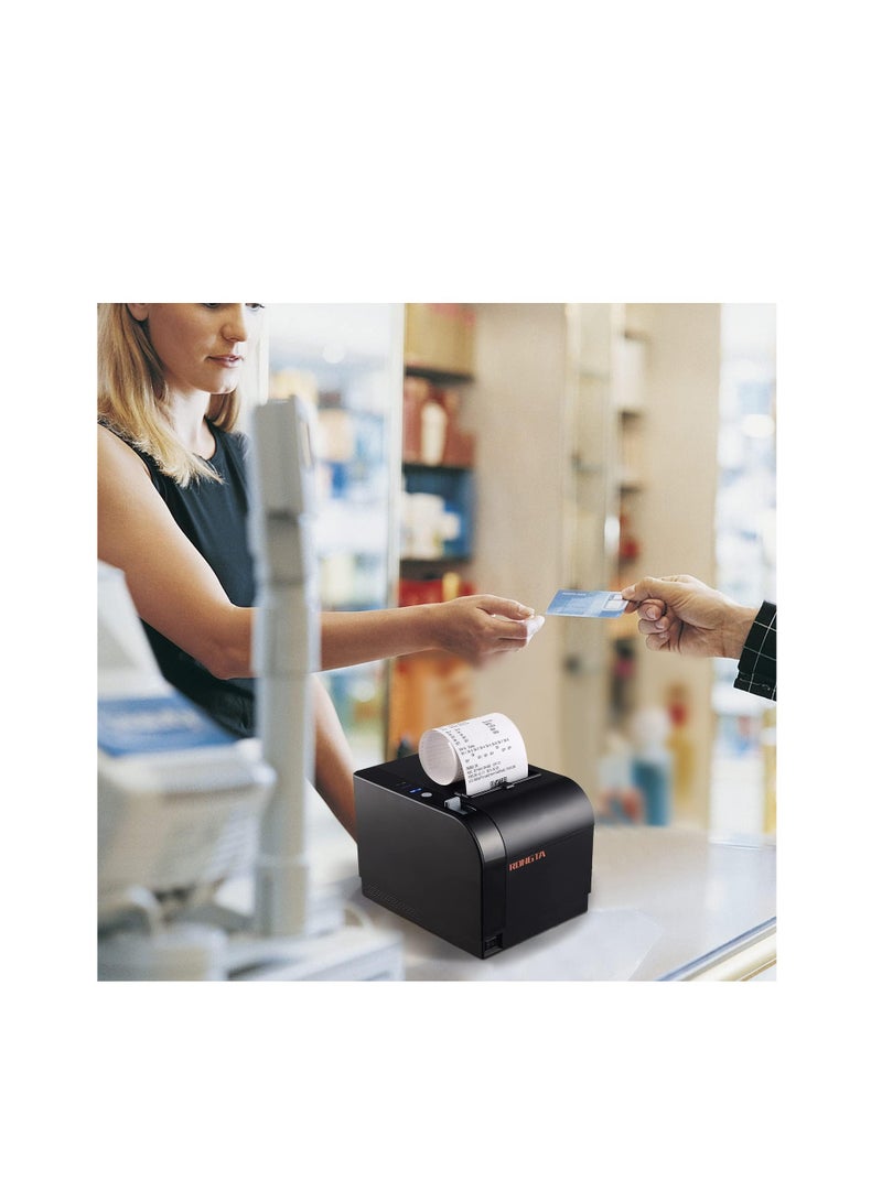 Rongta Thermal Receipt Printer, 80mm Receipt Printers, Thermal Pos Printer with Auto Cutter Support Cash Drawer,USB Serial Ethernet Support ESC/POS, Compatible with Windows/Mac/Linux - Image 4